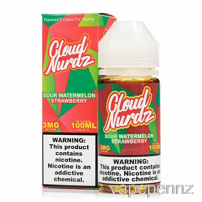 Sour Watermelon Strawberry - Cloud Nurdz - 100mL 0mg VAPE NZ